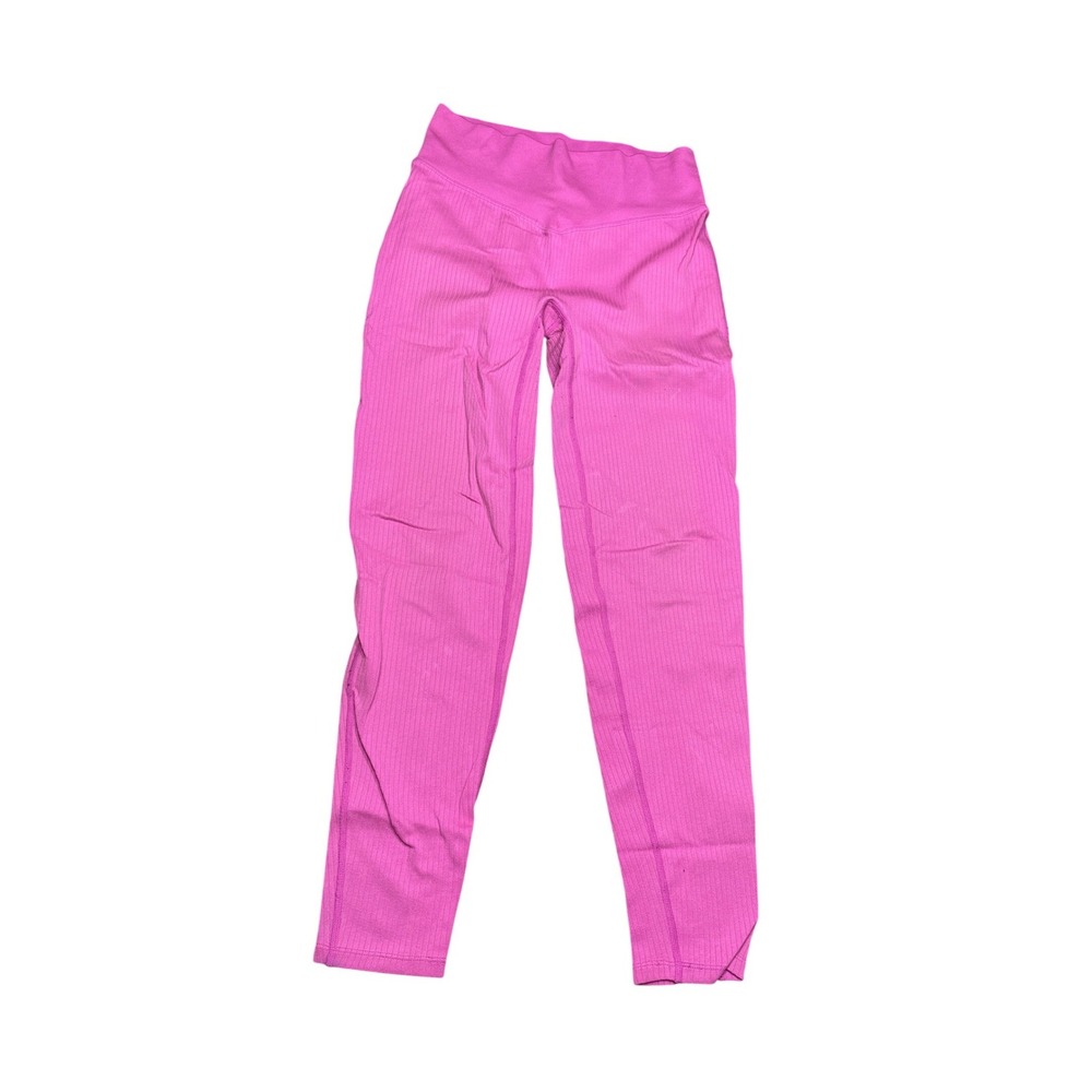 Pink Active Ribbed High Waisted Leggings Bubblegum Pink Size Medium‎